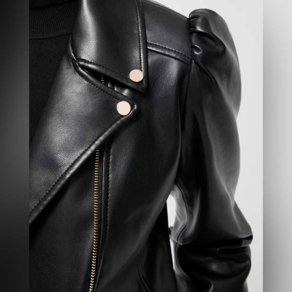 Brand New CHICO’S FAUX LEATHER MOTO JACKET SIZE 3